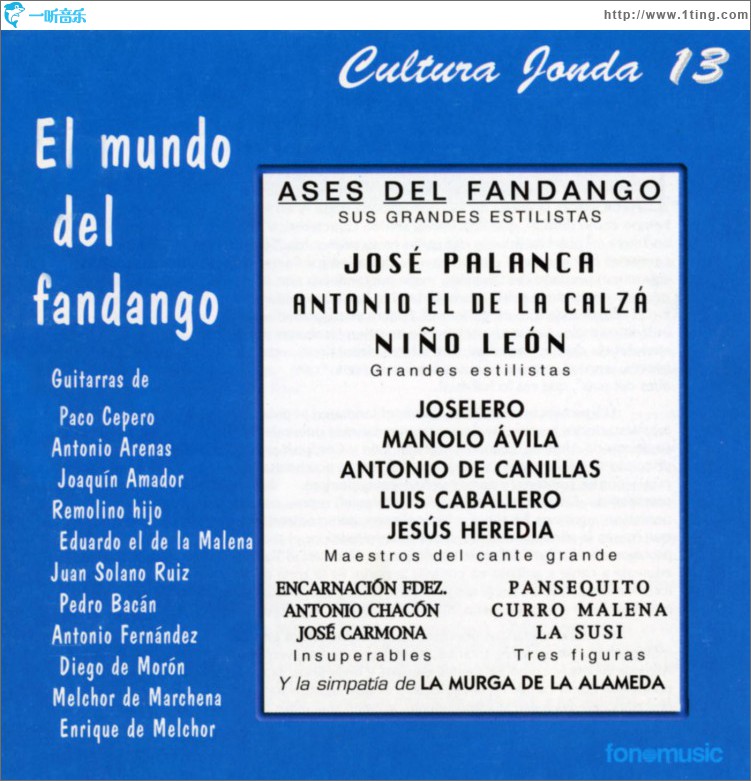 Cultura Jonda XIII. El mundo del fandango