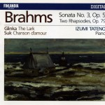 Brahms : Piano Sonata No.3 Op.5, Two Rhapsodies Op.79 - Glinka : The Lark - Suk详情