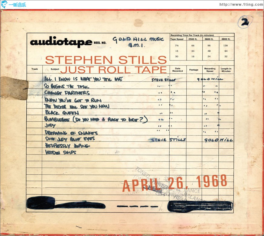 Just Roll Tape - April 26th 1968
