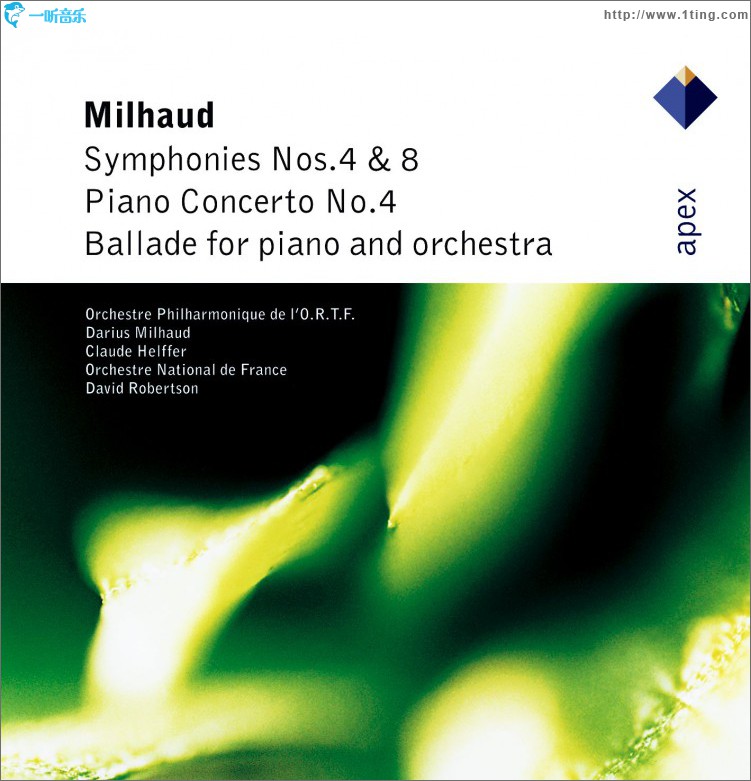 Milhaud : Symphonies Nos 4 & 8 & Piano Concerto No.4 - Apex