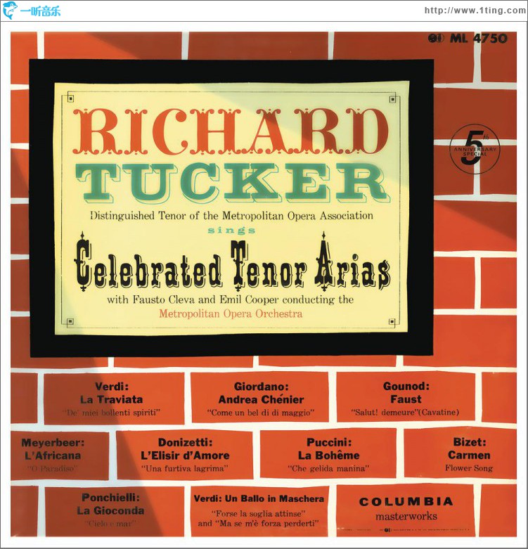 Richard Tucker - Celebrated Tenor Arias