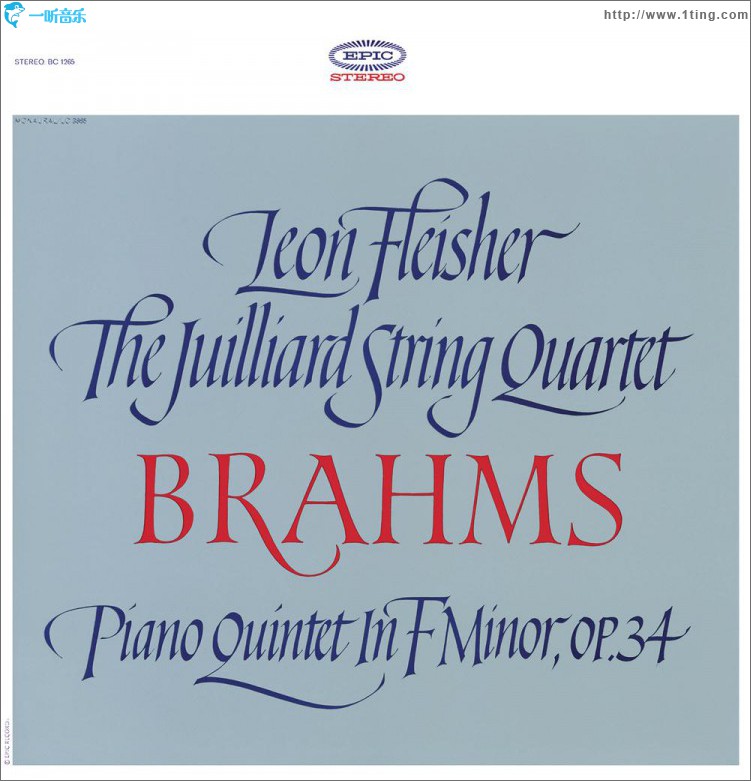 勃拉姆斯:F小调钢琴与弦乐五重作 Op. 34/Brahms: Quintet for Piano and Strings in F Minor, Op. 34