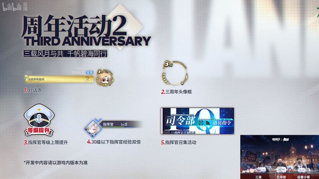 碧蓝航线三周年福利有哪些 碧蓝航线三周年奖励一览