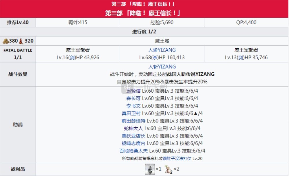 fgo信長總進擊最終本能寺活動主線劇情副本配置第三部