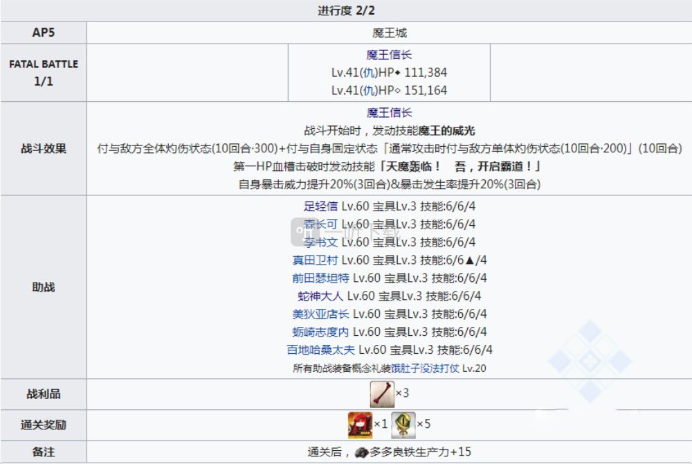 fgo信長總進擊最終本能寺活動主線劇情副本配置第三部