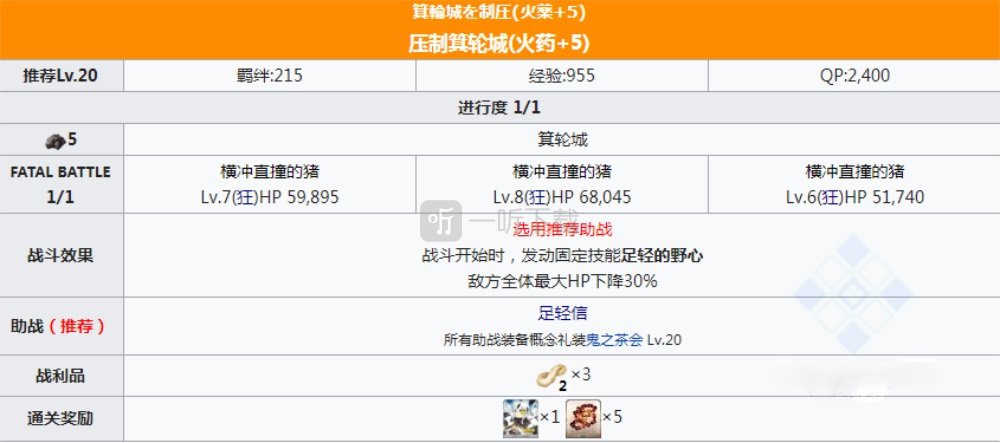 fgo最終本能寺壓制關卡配置 信長總進擊壓制副本配置