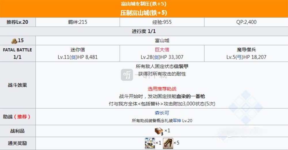 fgo最終本能寺壓制關卡配置 信長總進擊壓制副本配置