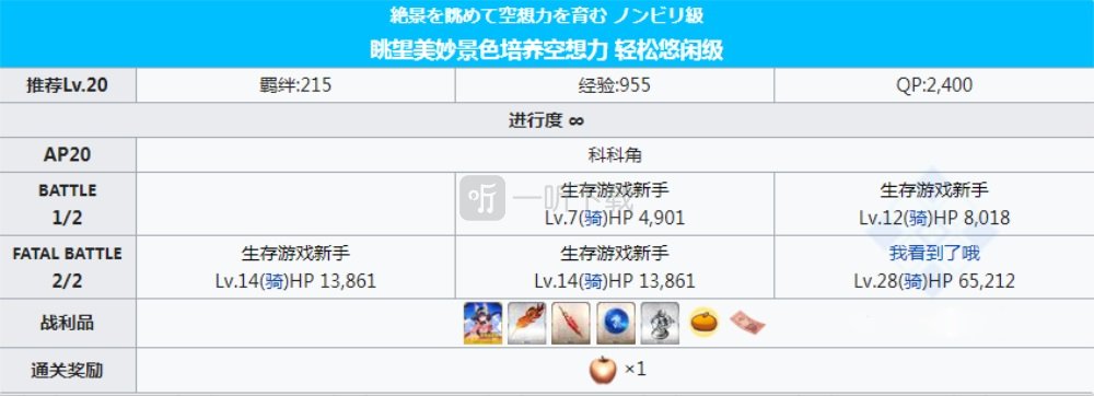 fgo泳装三期复刻free周回本配置 科科角掉落