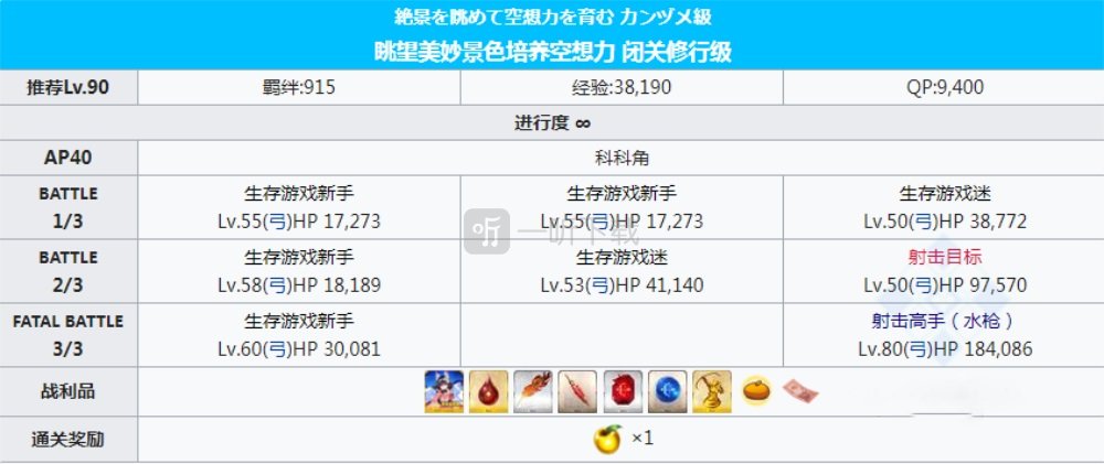 fgo泳装三期复刻free周回本配置 科科角掉落