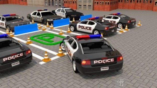 真实警车停车场3D