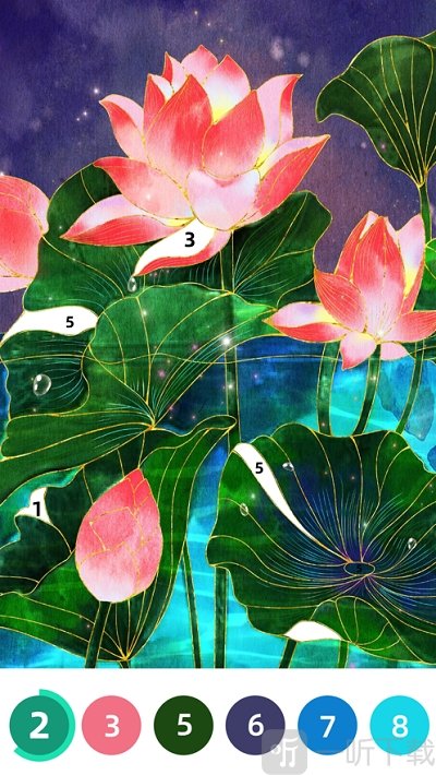 花花数字填色