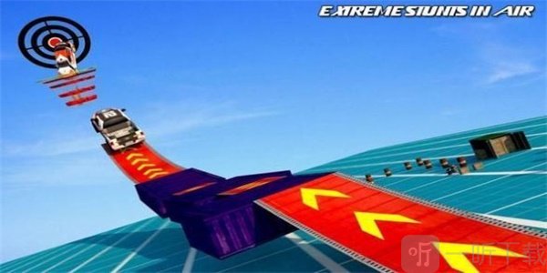 空中坡道汽车特技3D