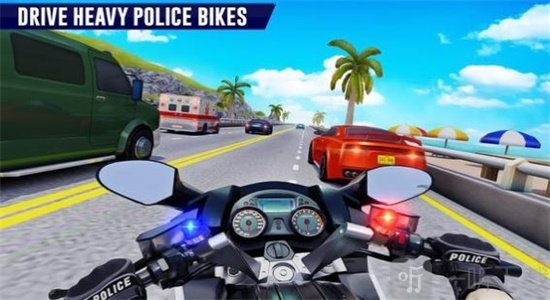 警察摩托公路赛车骑士