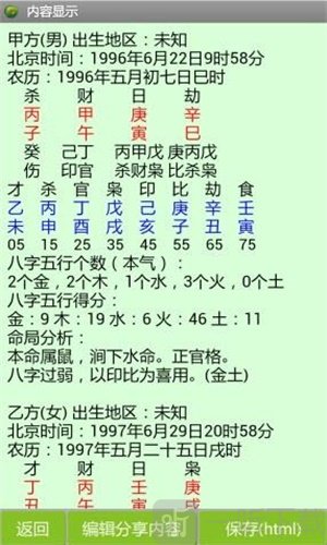 《八字合婚》軟件亮點