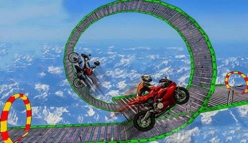 摩托车空中赛道3D