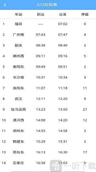 正点时刻表