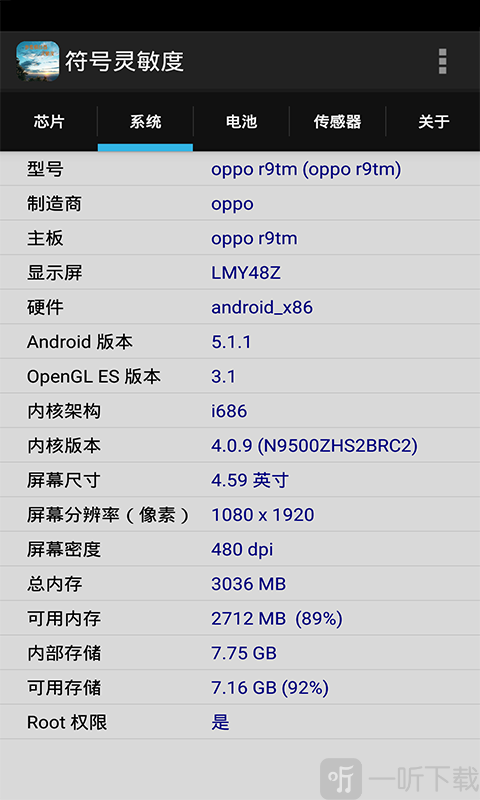 符号灵敏度app