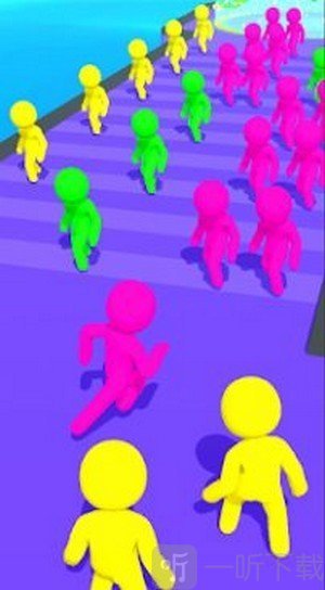 彩色跑步人群