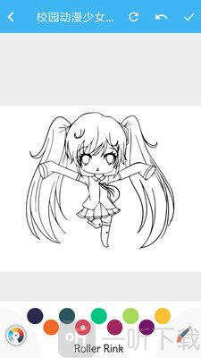 校园动漫少女着色