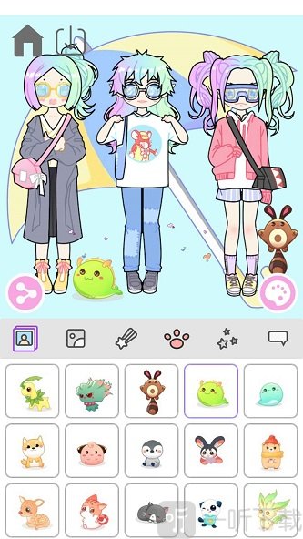 粉彩萌拼女孩