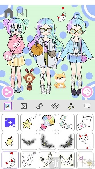 粉彩萌拼女孩