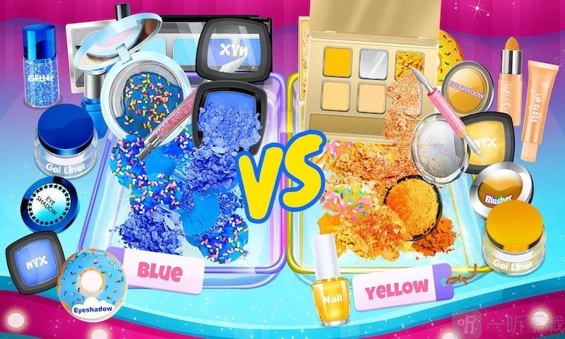 DIY彩虹化妆史莱姆