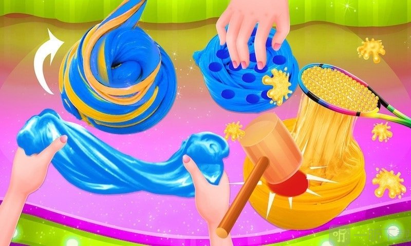 DIY彩虹化妆史莱姆