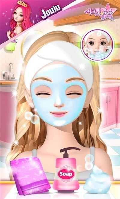 女孩化妝清潔