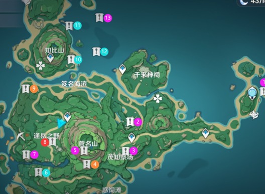 原神鹤观岛限时挑战机关位置在哪？限时挑战机关位置分布图详情一览