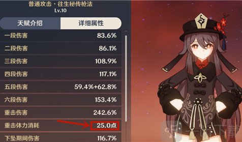 原神胡桃重击消耗多少体力 