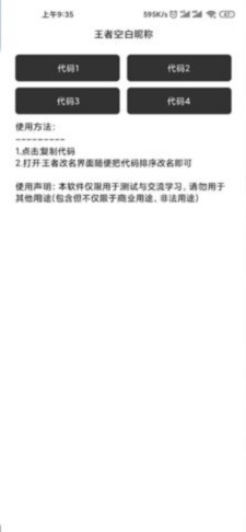 王者榮耀空白名字