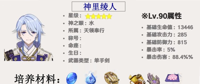 原神神里绫人定位主C还是副C