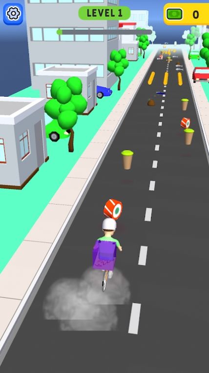 自行车披萨跑步者