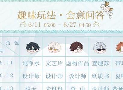 光与夜之恋会意问答第十二天问题是什么 6.22会意问答第12天答案分享