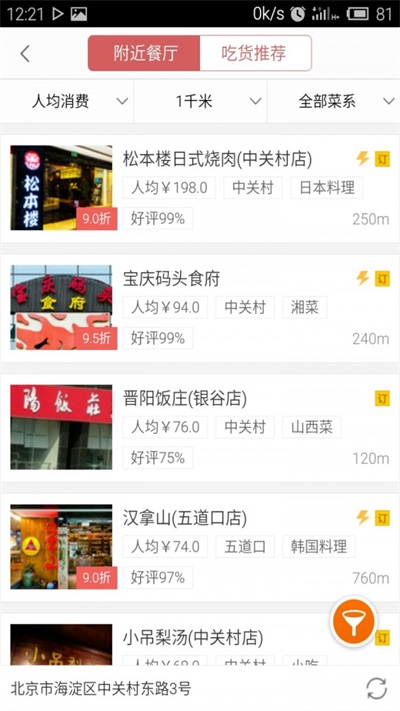 美食家預訂