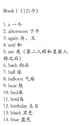小学必背英语单词