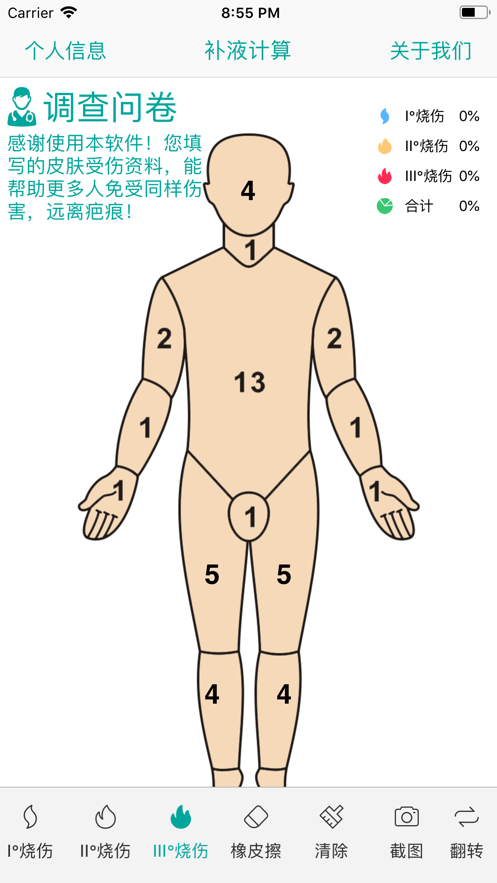 燒燙疤痕計算