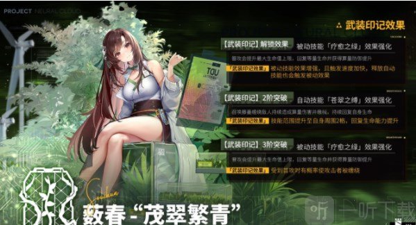 少女前線云圖計劃藪春茂翠繁青武裝印記效果詳細介紹
