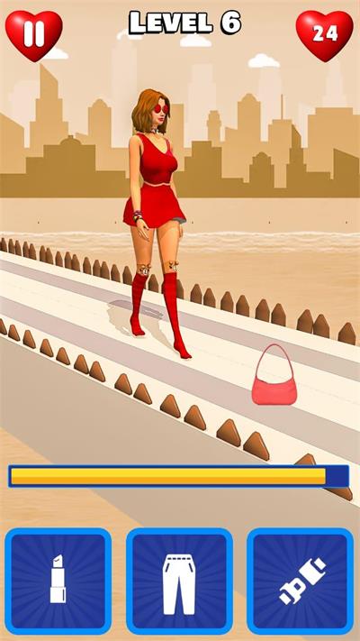 走秀美女时尚赛跑3D
