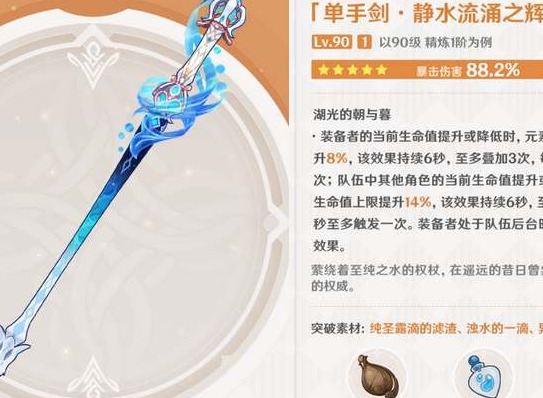 原神静水流涌之辉突破材料有哪些 静水流涌之辉突破材料整理分享