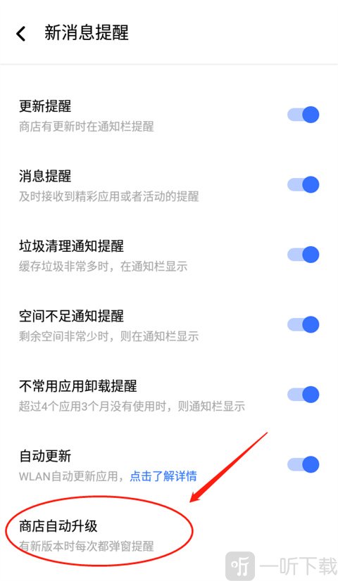 商店自动升级设置
