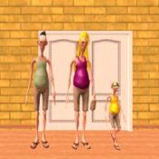 愤怒的邻居一家三口