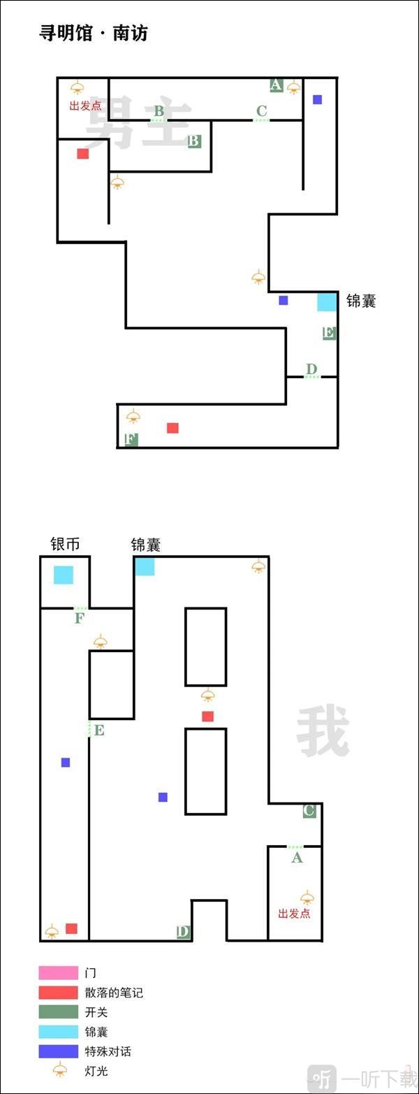 寻明馆南访谜题通关路线展示