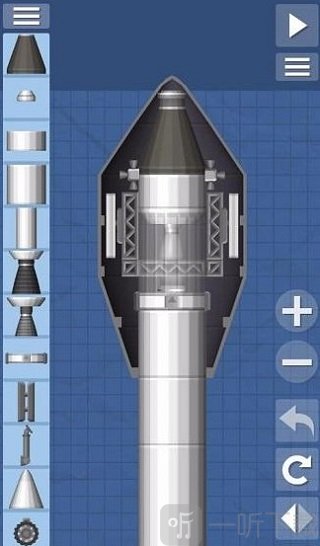 航天模拟器简易火箭结构图 小型卫星搭载与燃料布局示意