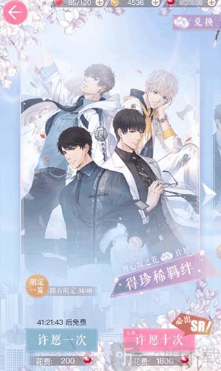 恋与制作人许愿树抽卡界面 卡池与奖励展示截图