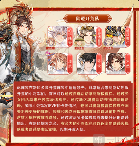 陆逊开荒队阵容图