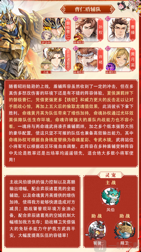 曹仁盾辅队阵容图