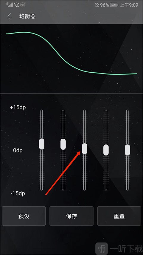 清风DJ均衡器界面 调节椭圆形按钮