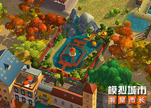 模拟城市水帘公园景观