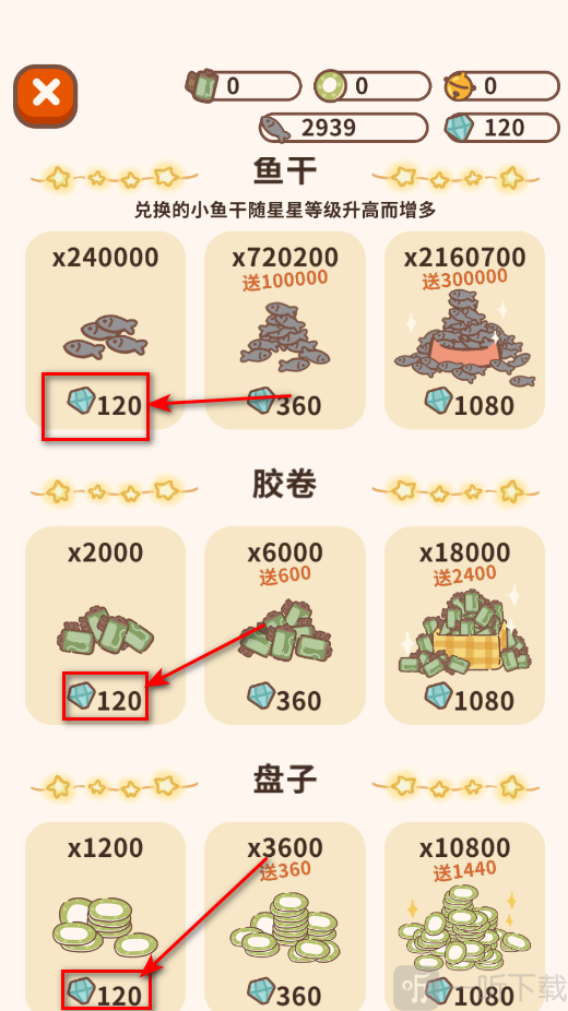 动物餐厅资源兑换界面